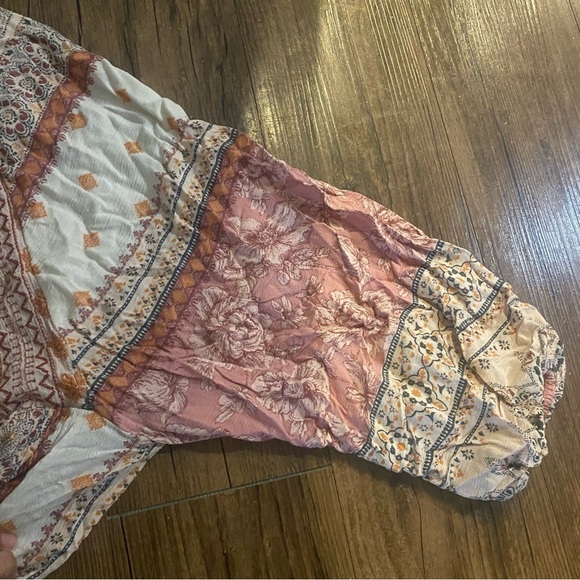 Bohemian American eagle boho Blouse Small - Picture 3 of 6